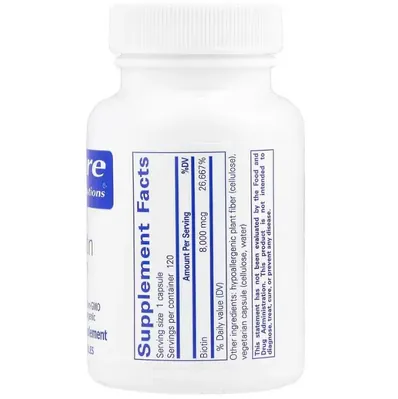Біотин Pure Encapsulations Biotin 8 мг, 120 капсул