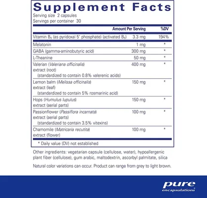 Вітаміни для спокійного сну Pure Encapsulations Best-Rest Formula, 60 капсул