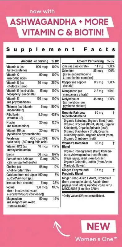 Мультивітаміни для жінок Rainbow Light High Potency Women's One, 30 вегетаріанських таблеток