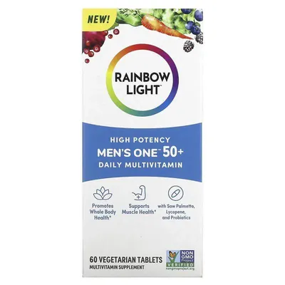 Мультивітаміни для чоловіків 50+ Rainbow Light Men's One 50+, 60 вегетаріанських таблеток