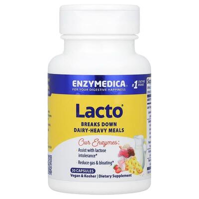 Пищеварительные ферменты Enzymedica Lacto молочная формула, 30 капсул
