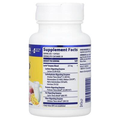 Пищеварительные ферменты Enzymedica Lacto молочная формула, 30 капсул