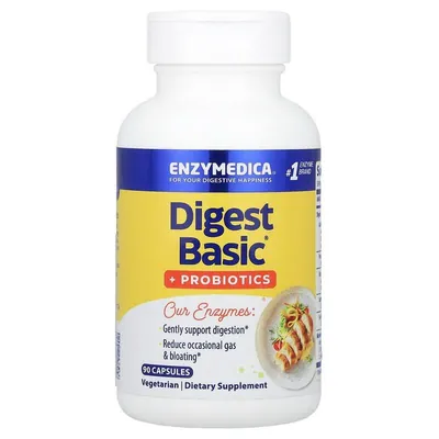 Ферменти і пробіотики Enzymedica Digest Basic + Probiotics, 90 капсул