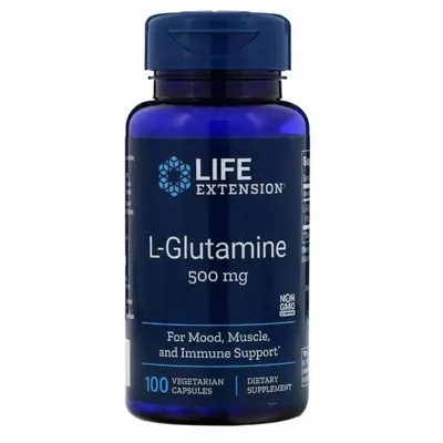 L-глутамін Life Extension L-Glutamine 500 мг, 100 капсул