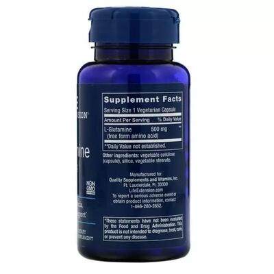 L-глутамин Life Extension L-Glutamine 500 мг, 100 капсул