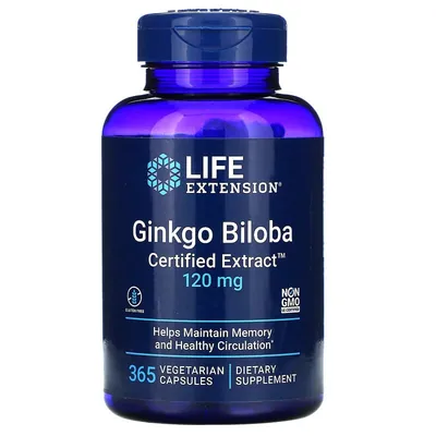 Гінкго білоба Life Extension Ginkgo Biloba 120 мг, 365 капсул
