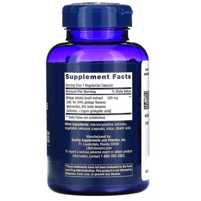 Гинкго билоба Life Extension Ginkgo Biloba 120 мг, 365 капсул