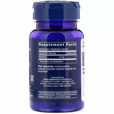 Мелатонин Life Extension Melatonin 3 мг, 60 капсул