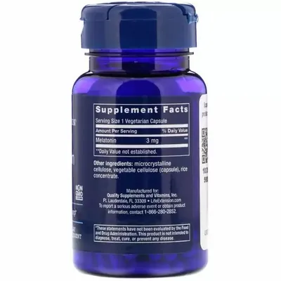 Мелатонін Life Extension Melatonin 3 мг, 60 капсул