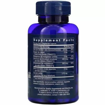Минеральный комплекс Life Extension Only Trace Minerals, 90 капсул