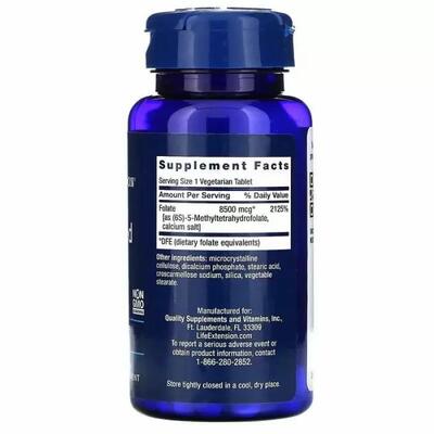 Фолат Life Extension Optimized Folate 8500 мкг, 30 таблеток