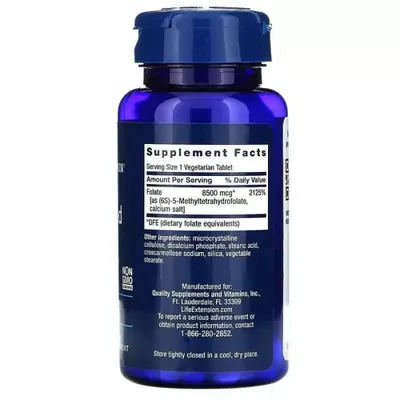Фолат Life Extension Optimized Folate 8500 мкг, 30 таблеток