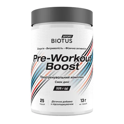Передтренувальний комплекс Biotus Sport Pre-workout Boost смак дині, 350 г