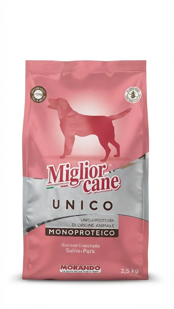 Корм сухий Morando Migliorcane UNICO для собак середніх та великих порід свинина, 2,5 кг