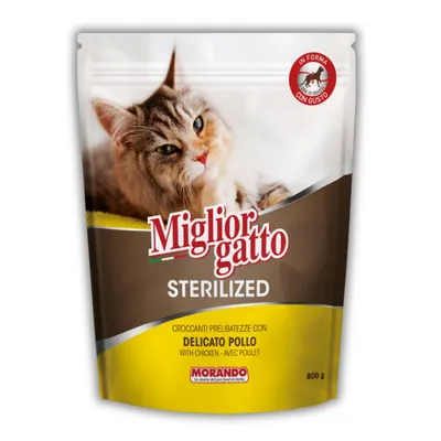 Корм сухий Morando Migliorgatto Sterilized для стерилізованих котів з куркою, 800 г