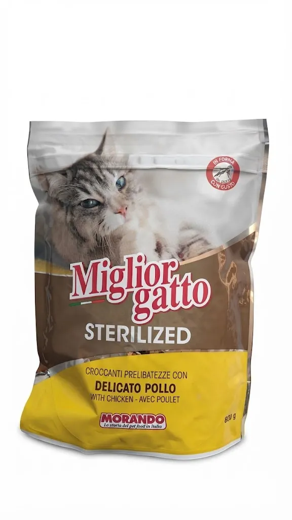 Корм сухий Morando Migliorgatto Sterilized для стерилізованих котів з куркою, 800 г