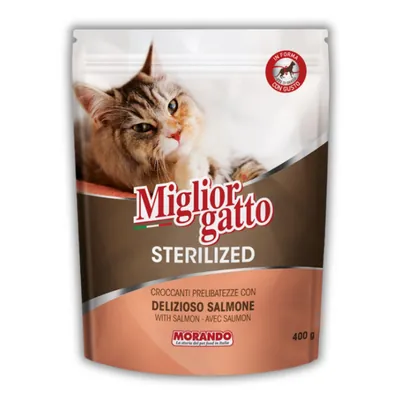Корм сухий Morando Migliorgatto Sterilized для стерилізованих котів з лососем, 400 г