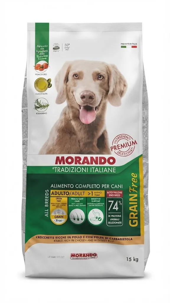 Корм сухий Morando Tradizioni Grain Free для собак середніх та великих порід з куркою та буряком, 15 кг