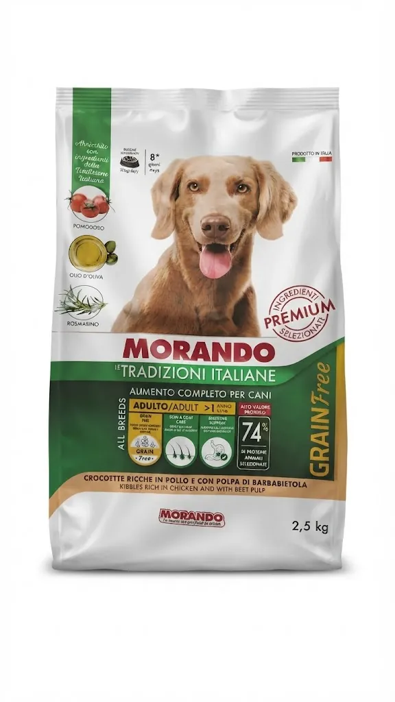 Корм сухий Morando Tradizioni Grain Free для собак середніх та великих порід з куркою та буряком, 2,5 кг