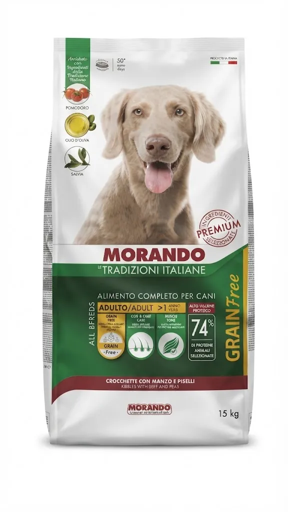 Корм сухий Morando Tradizioni Grain Free для собак середніх та великих порід з яловичиною та горохом, 15 кг