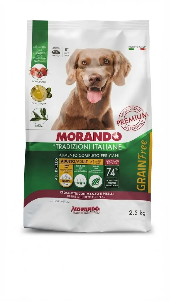Корм сухий Morando Tradizioni Grain Free для собак середніх та великих порід з яловичиною та горохом, 2,5 кг