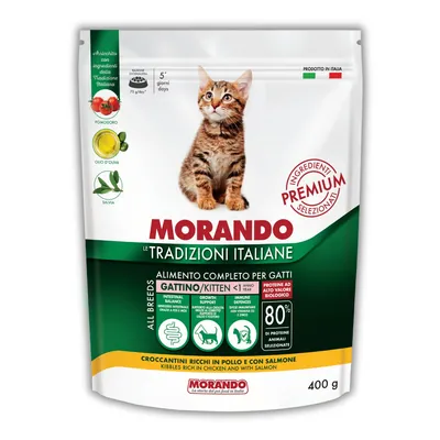 Корм сухий Morando Tradizioni Kitten для кошенят з куркою та лососем, 400 г