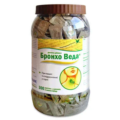 Бронхо Веда Льодяники зі смаком імбиру №300 у бан. в упак. інд.