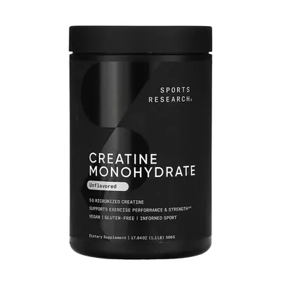 Креатин Sports Research Creatine Monohydrate без смаку, 500 г