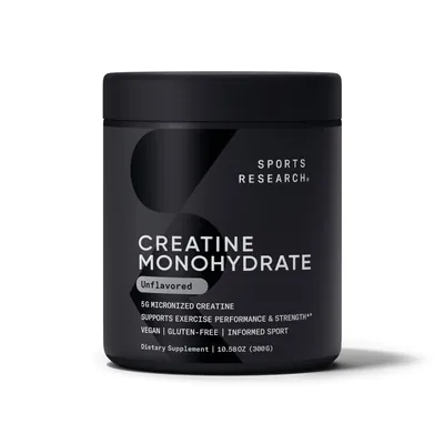 Креатин Sports Research Creatine Monohydrate без смаку, 300 г