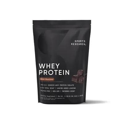 Протеїн комплексний Sports Research Whey Protein голландський шоколад, 1030 г