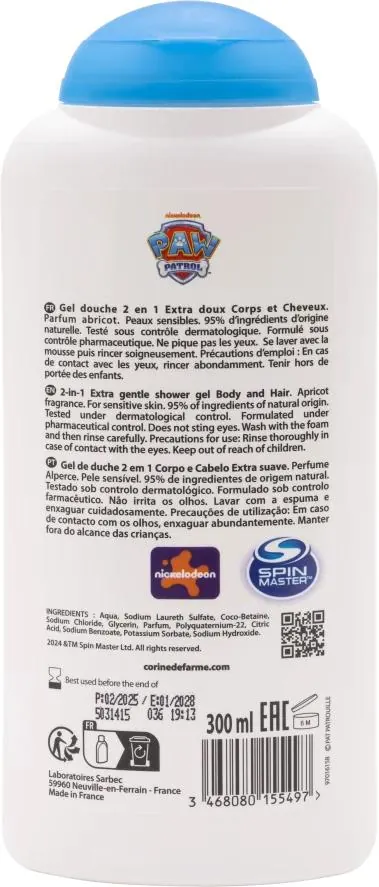Гель для душу 2 в 1 Corine De Farme Disney Щенячий патруль, 300 мл
