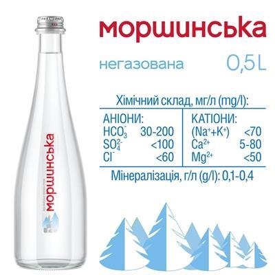 Вода минеральная Моршинская Premium негазированная, стеклянная бутылка, 0,5 л