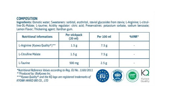L-аргінін комплекс (L-arginine complex) розчин д/перор. заст. по 20 мл №20 в саше