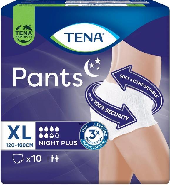 Подгузники-трусики для взрослых Tena Pants Plus Night Extra Large, 10 штук