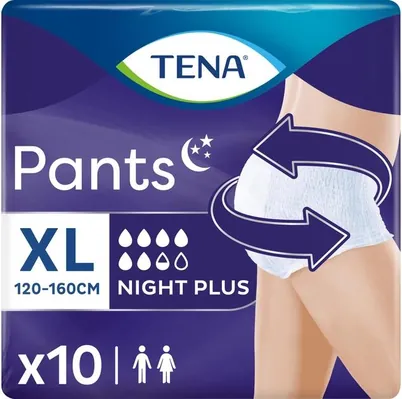 Підгузки-трусики для дорослих Tena Pants Plus Night XL (Extra Large), 10 штук