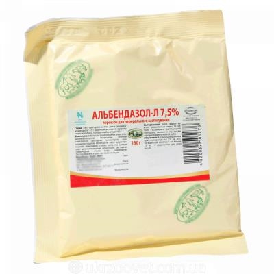 Альбендазол-Л 7,5% (ДЛЯ ЖИВОТНЫХ) антигельминтик, порошок, 150 г