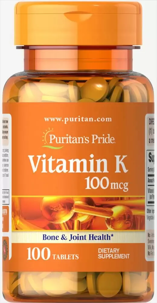 Вітамін К Puritan's Pride Vitamin К 100 мкг, 100 таблеток
