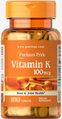 Витамин К Puritan's Pride Vitamin К 100 мкг, 100 таблеток