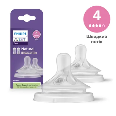 Соска силіконова Philips Avent Natural Response SCY964/02, швидкий потік, 2 шт