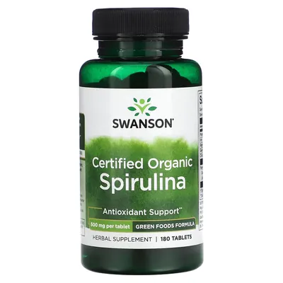 Спіруліна органічна Swanson Certified Organic Spirulina таблетки №180