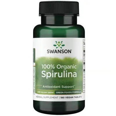 Спіруліна органічна Swanson Certified Organic Spirulina таблетки №180