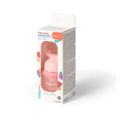 Ниблер BabyOno 1543 силиконовый для кормления Лягушонок, розовый