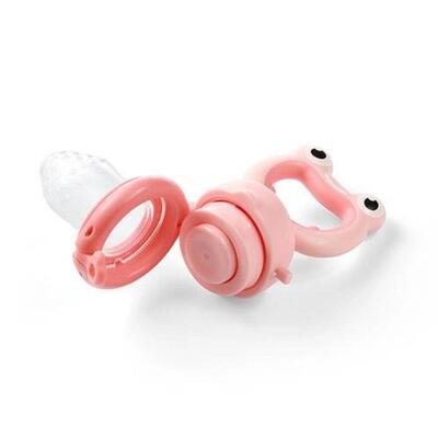 Ниблер BabyOno 1543 силиконовый для кормления Лягушонок, розовый