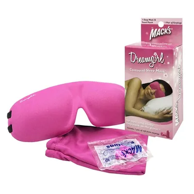Маска для сну рожева MACK`S Dreamgirl Sleep Mask 2021-93 в комплекті з берушами + дорожній мішок