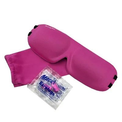 Маска для сну рожева MACK`S Dreamgirl Sleep Mask 2021-93 в комплекті з берушами + дорожній мішок