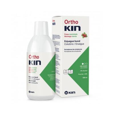 Ополаскиватель для полости рта Kin Ortho ортодонтический клубничная мята, 500 мл