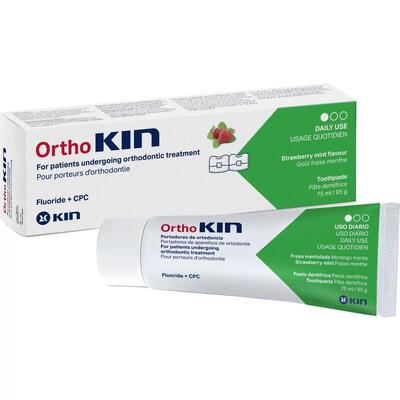 Зубная паста Kin Ortho ортодонтичная клубничная мята, 75 мл