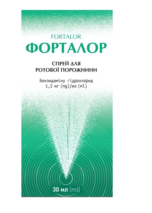 Форталор спрей д/рот. порож. 1.5 мг/мл по 30 мл у конт.