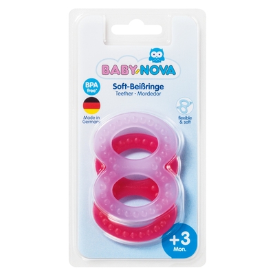 Кольцо зубное Baby-Nova 31188 рельефное твердое