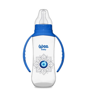 Бутылочка для кормления Wee Baby Classic PP Evil Eye (261) с ручками 0-6 месяцев, силиконовая соска №1, 270 мл